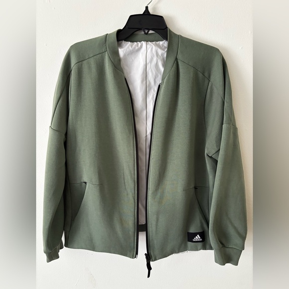 adidas Jackets & Blazers - Adidas Sage Green and White reversible athletic jacket medium